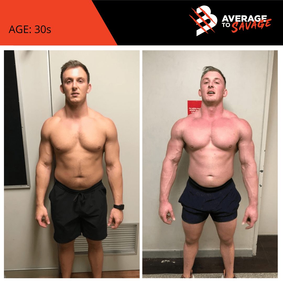 Body transformation picture of personal training client Leigh's front. Leigh was trained by personal trainer Rhys Brooks at Fitness First, Bond St Sydney