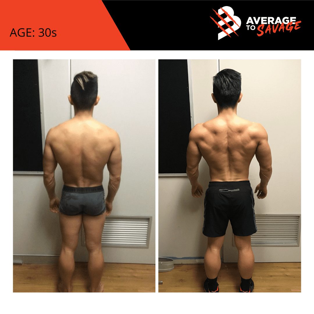 Body transformation picture of personal training client Ricki's front. Ricki was trained by personal trainer Rhys Brooks at Fitness First, Bond St Sydney