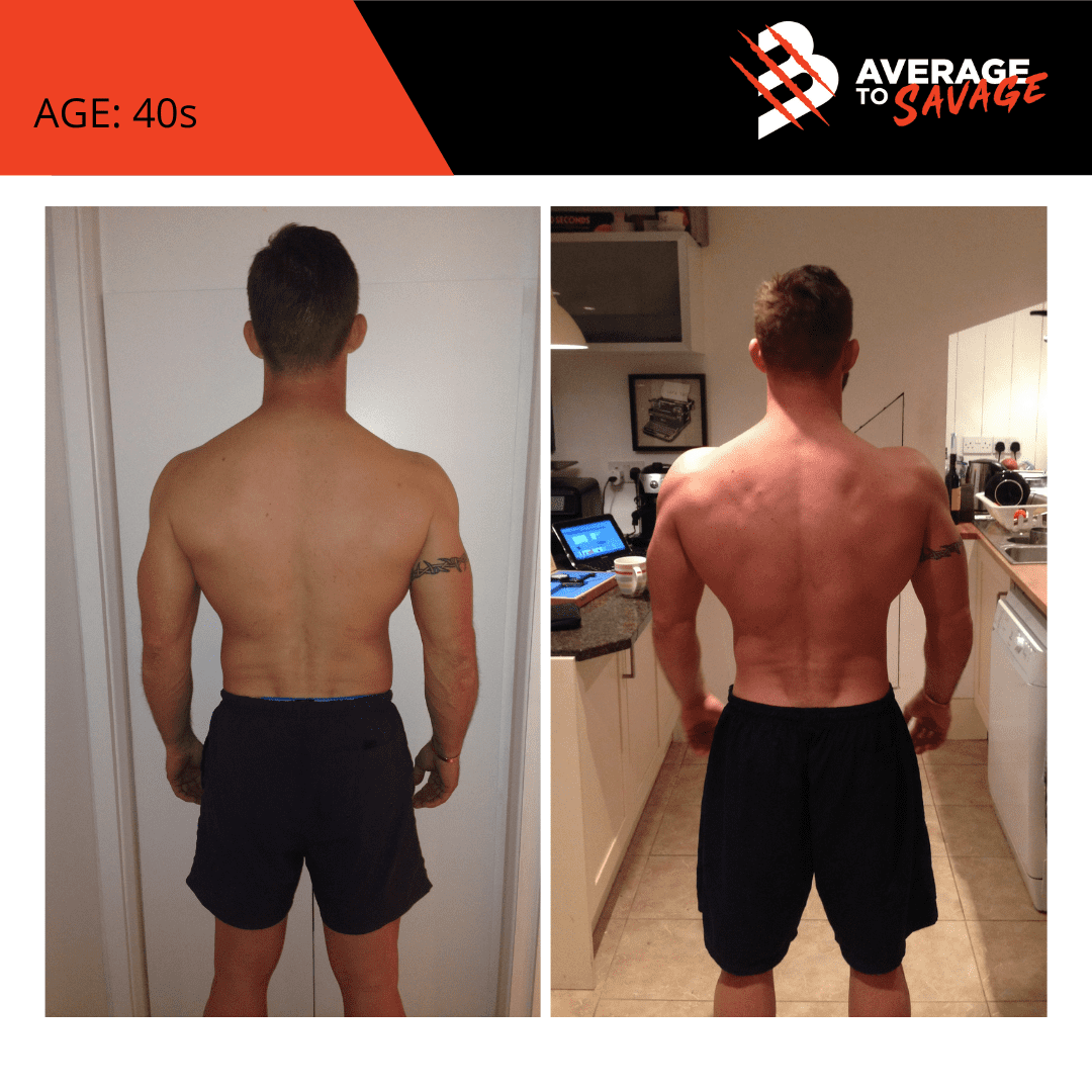 Body transformation picture of personal training client Jacque's back. Jacque was trained by personal trainer Rhys Brooks at Fitness First, Bond St Sydney