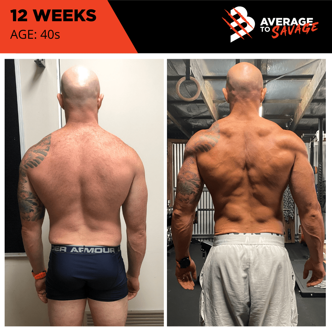 Body transformation of personal Trainer Rhys Brooks' back, head personal trainer at Brooks Performance.