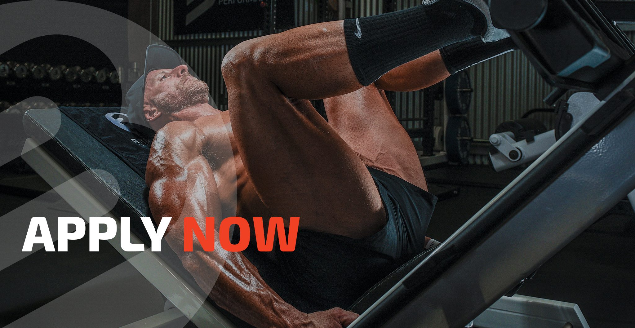 Picture of personal trainer Rhys Brooks on the leg press. World class personal training and online personal training, Sydney, Australia